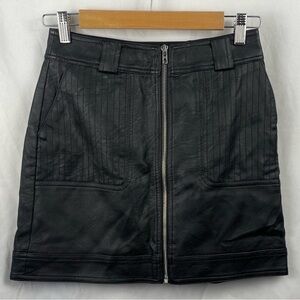 Topshop Women’s Leather Black Mini Skirt Size 4